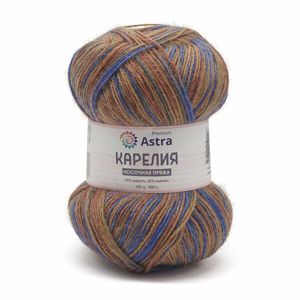 Пряжа Astra Premium 'Карелия' носочная (Karelia sock) 100гр 400м (75% шерсть, 25% нейлон)(1005),шт