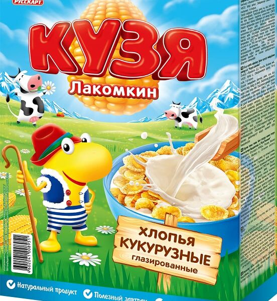 Хлопья кукурузные Кузя Лакомкин глазированные 250г