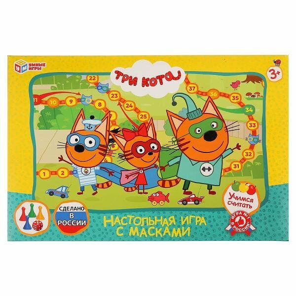Настольная игра-ходилка Три кота с масками ТМ Умные игры