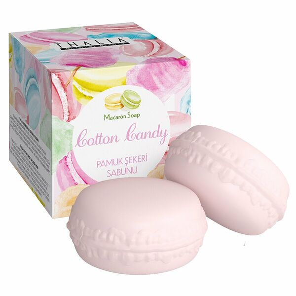 THALIA NATURAL BEAUTY Macaron Soap Cotton Candy Мыло с ароматом сахарной ваты, 100 г