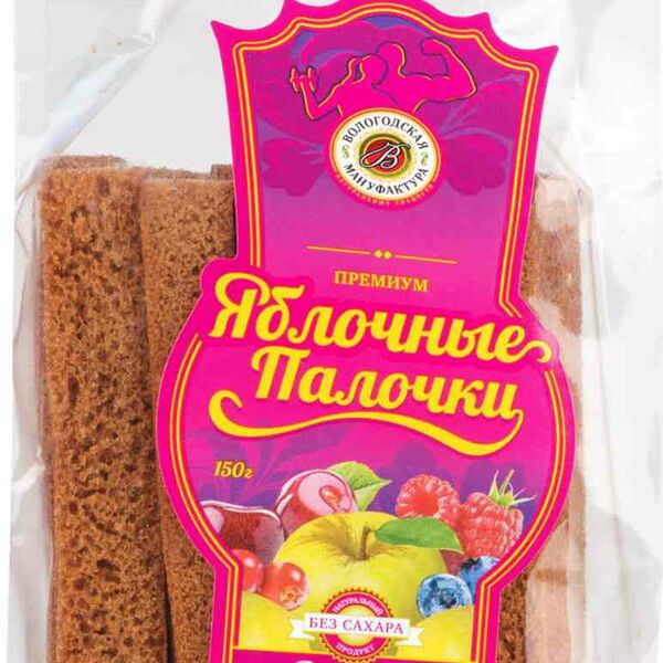 Яблочные палочки Вологодская мануфактура Фитнес без сахара