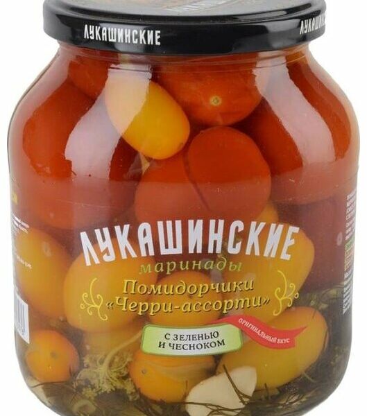 Томаты Лукашинские черри маринованные с зеленью и чесноком