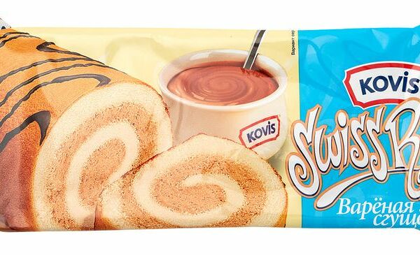 Рулет Kovis бисквитный с варёной сгущёнкой, 175г