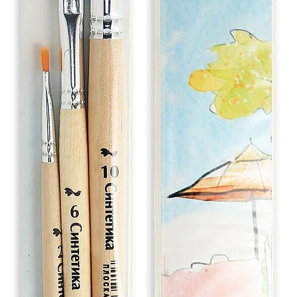 Набор кистей 'Хобби-2' №2,6,10, синтетика, 3 шт/уп, Артком