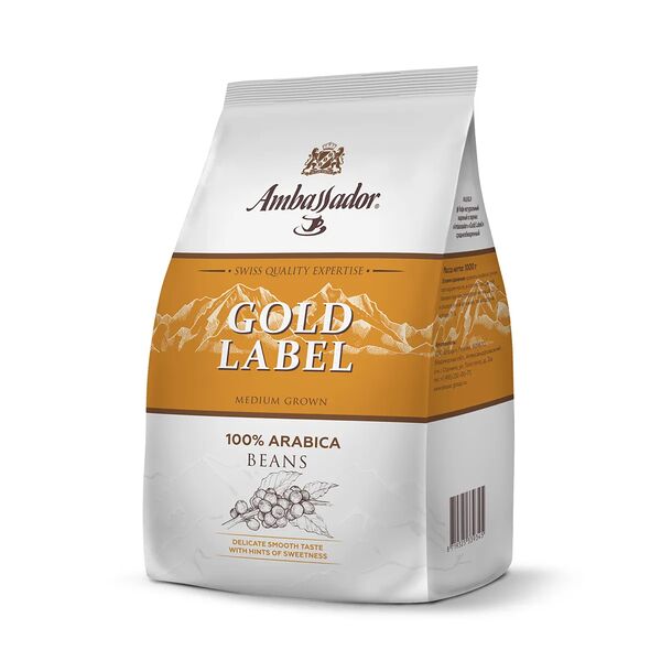 Кофе в зернах Ambassador Gold Label жареный 1 кг