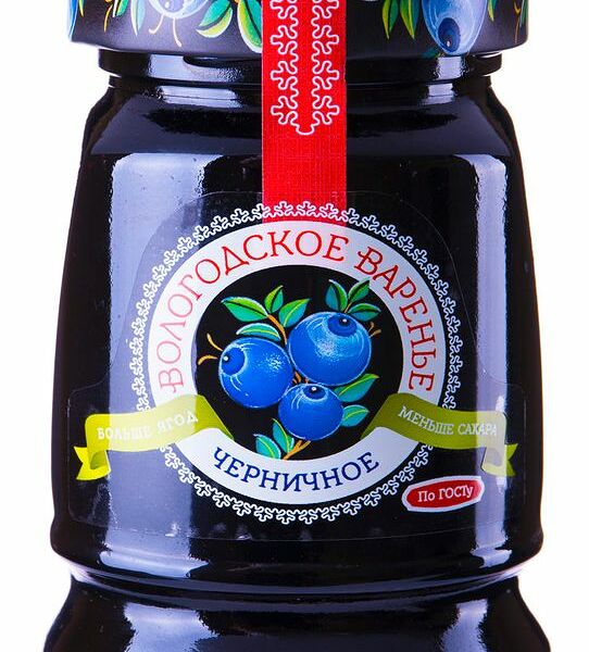Варенье Вологодское варенье Домашнее черничное, 370г