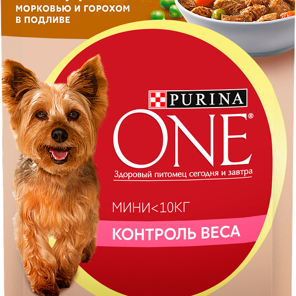 Влажный корм для собак Purina One При склонности к набору веса в соусе с индейкой