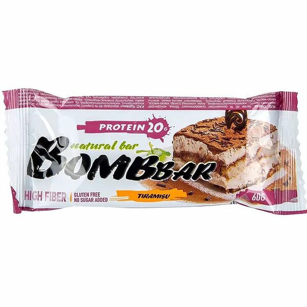 Батончик Bombbar Тирамису неглазированный, 60г