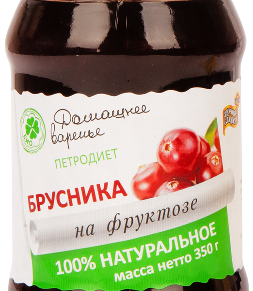 Варенье Здоровые Сладости Домашнее брусника, на фруктозе, 350г