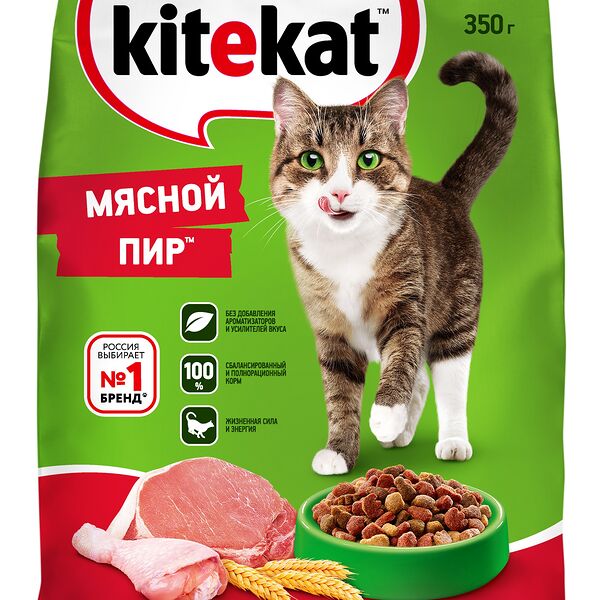 Kitekat сухой корм для кошек Мясо