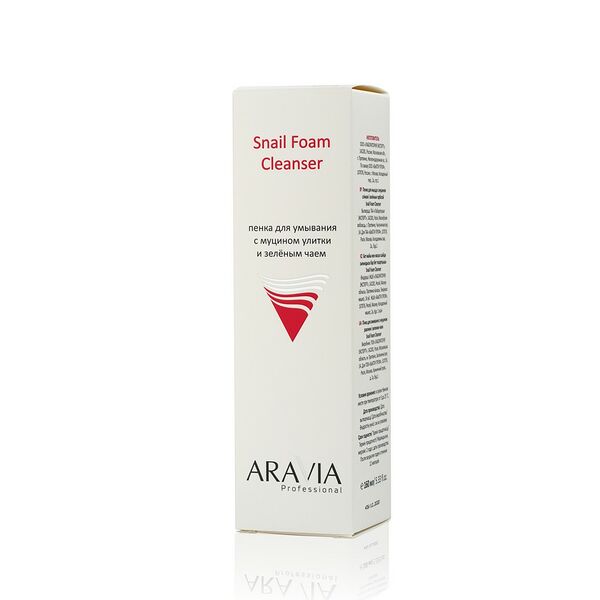 Пенка для умывания Aravia Professional Snail Foam Cleanser с муцином улитки и зеленым чаем 160 мл