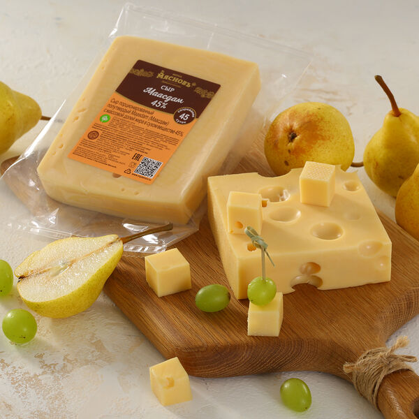 Сыр Маасдам полутвердый 45% МясновЪ Ферма созревание 45 суток, Алтайский край