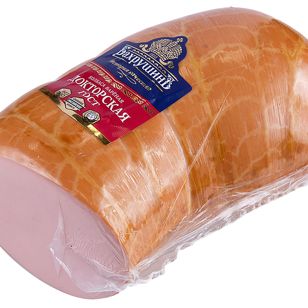 Колбаса БАХРУШИНЪ Докторская 1/2 вар в/у вес 