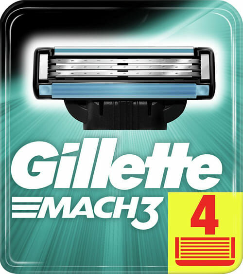 Для бритья сменные кассеты Gillette Mach3 4шт