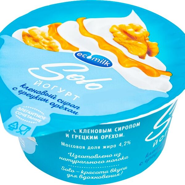 Йогурт Экомилк кленовый сироп с грецким орехом 4.2% 130г