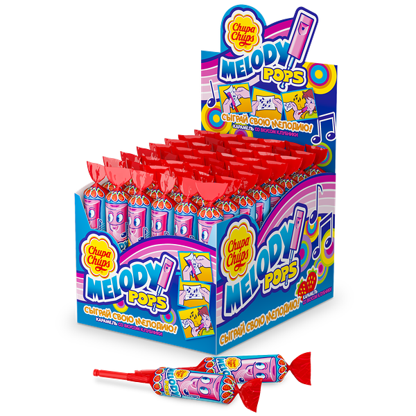 Карамель Чупа-чупс Мелоди Попс Клубничная 15г