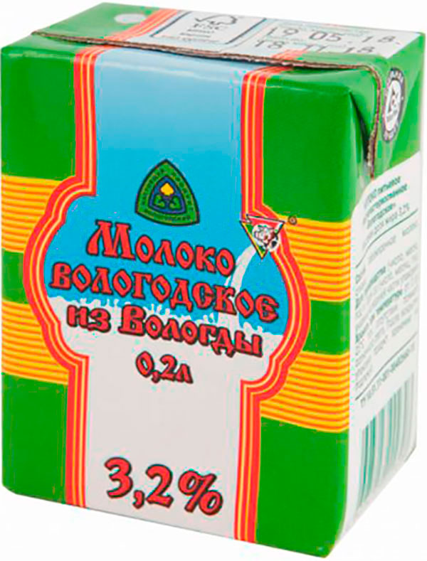 

Молоко «Вологодское» ультрапастеризованное 3,2%, «Из Вологды», 200 мл