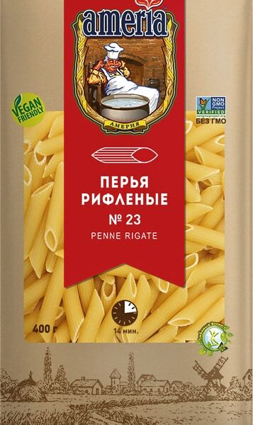 Макароны Ameria Перья рифленые 400г