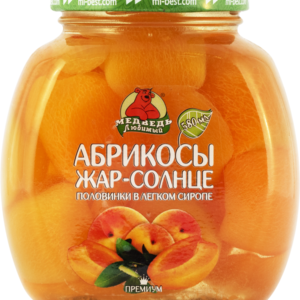 Абрикосы МЕДВЕДЬ ЛЮБИМЫЙ половинки в легком сиропе