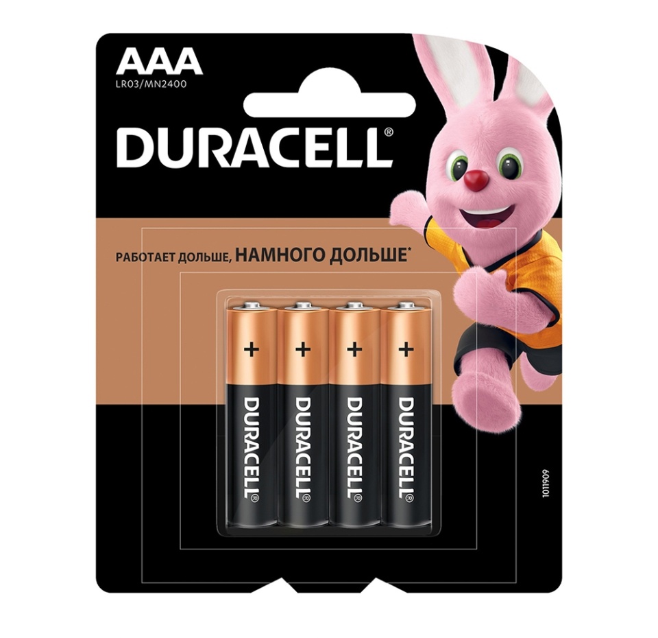 

Батарейки Duracell Basic алкалиновые AAA 4 шт