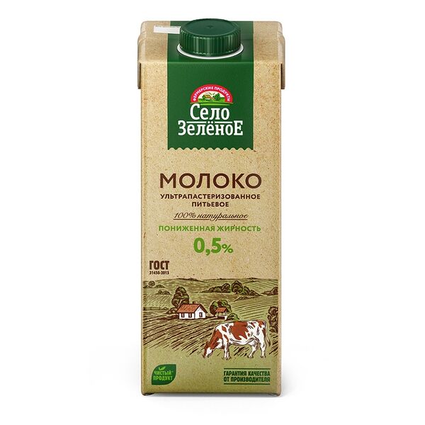 Молоко питьевое Село Зелёное ультрапастеризованное 0,5%