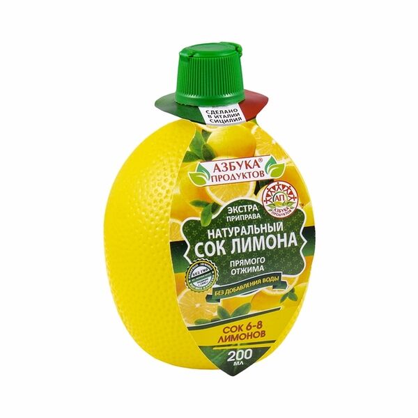 Сок лимона Азбука продуктов 200 мл