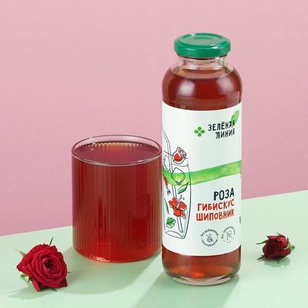 Напиток Маркет Зеленая линия Роза-Гибискус-Шиповник 400мл
