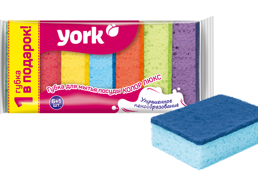 

Губки для мытья посуды York Колор Люкс 7 шт