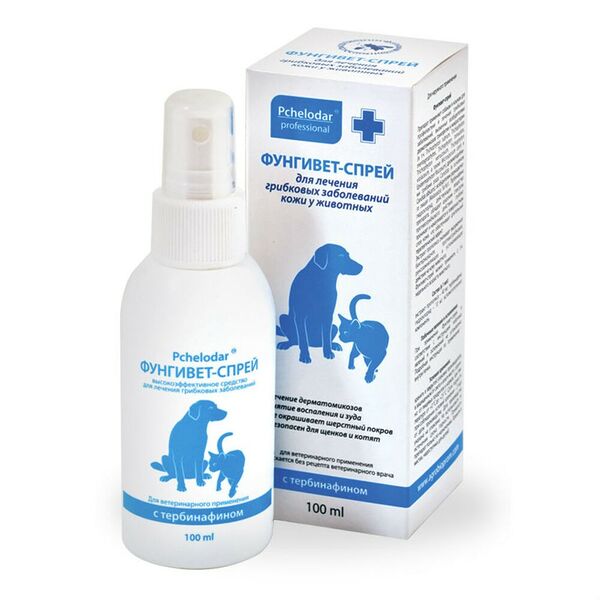 Спрей противогрибковый препарат для животных Pchelodar Фунгивет 100 мл
