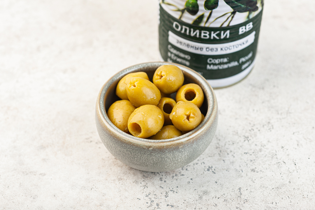 

Оливки зеленые без косточки, ж/б, 280 г