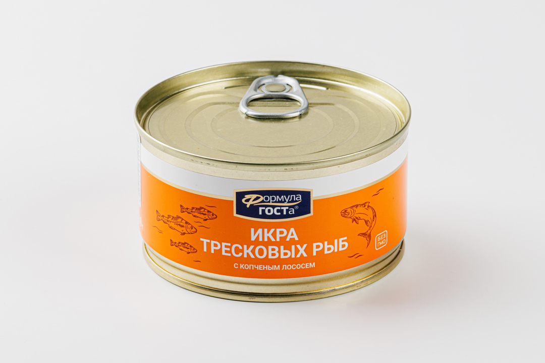 

Икра тресковых рыб с кусочками копченых лососевых рыб Формула ГОСТа, 160 г