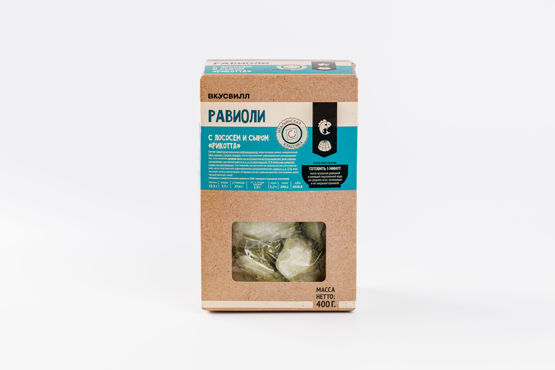 

Равиоли ВкусВилл с лососем и сыром рикотта 400 г