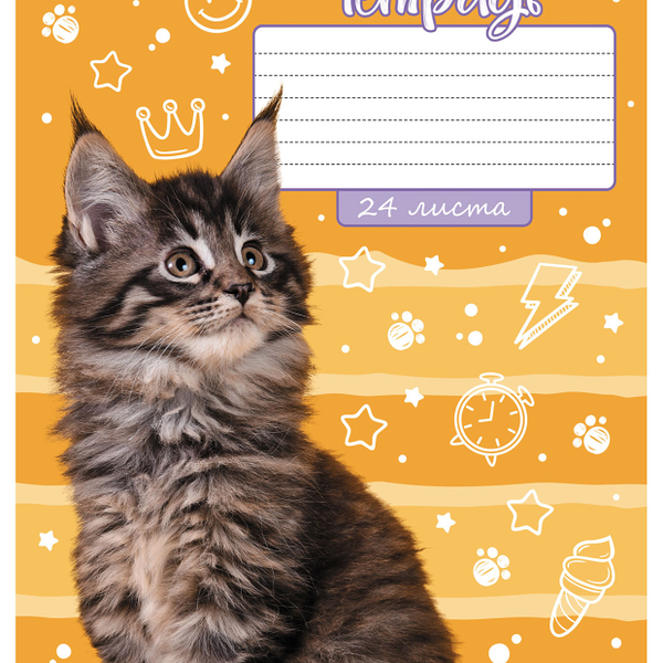 Тетрадь Hatber Ушки на макушке на скобе в клетку А5, 24 л, в ассортименте