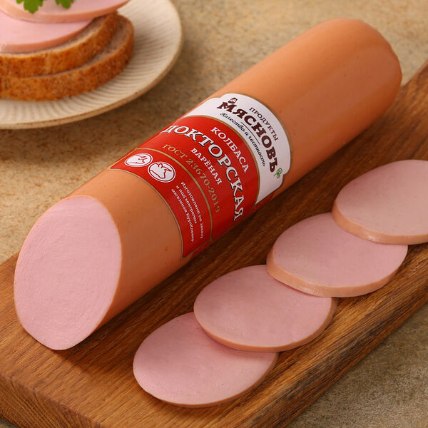 Колбаса Докторская Гост вареная МясновЪ от КуулКлевер в оболочке фиброуз, вес