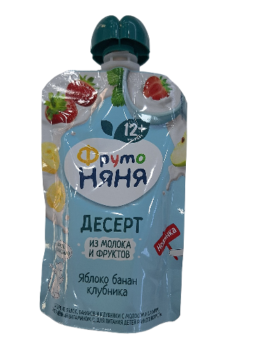Фруто нянья пюре пасхальный десерт с молочными фруктами и яблоком банан 90г