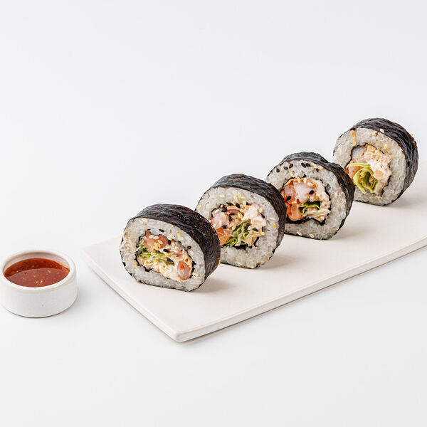 Кимпаб с семгой и креветками с соусом Чили 170 г