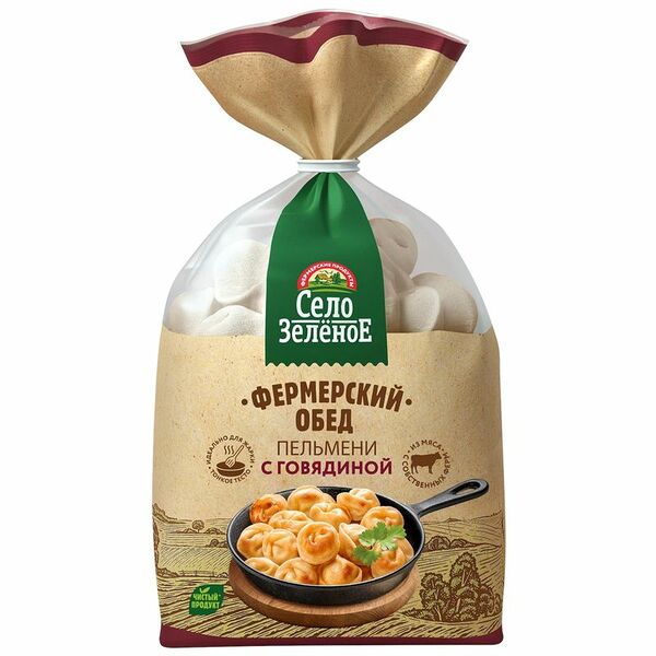 Пельмени Село Зелёное Фермерский обед с говядиной 700 г