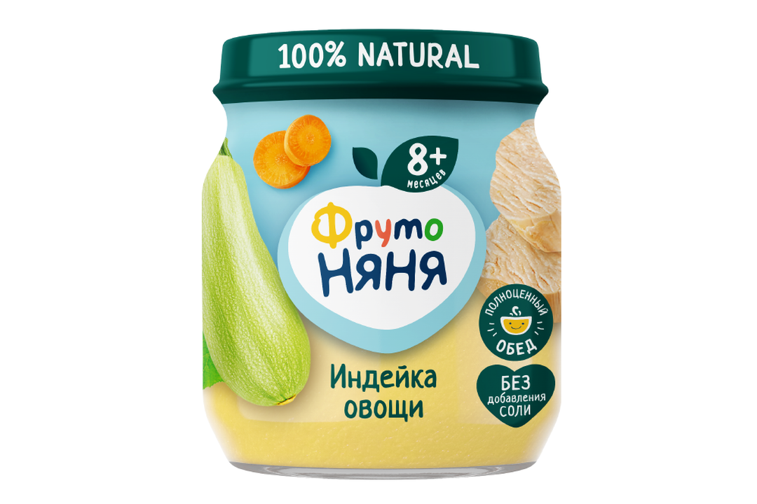 

Пюре ФрутоНяня индейка, овощи с 8 месяцев 100 г