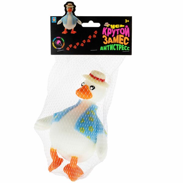 Игрушка Жмяка 1TOY Гусь в шляпе и рубашке Т24576