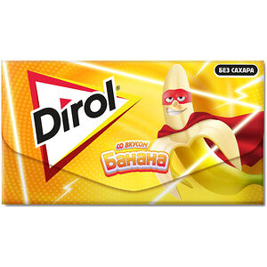 Жевательная резинка Dirol в пластинках без сахара со вкусом банана, 13.5г