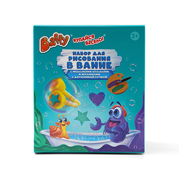 

Набор Baffy для рисования в ванной с мыльными красками изумрудная и фиолетовая со штампами, Россия