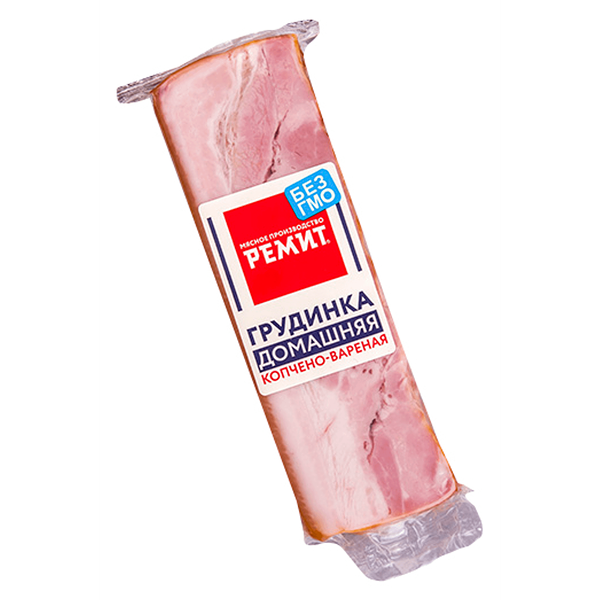Грудинка РЕМИТ Домашняя к/в мал кус в/у вес до 1.0кг