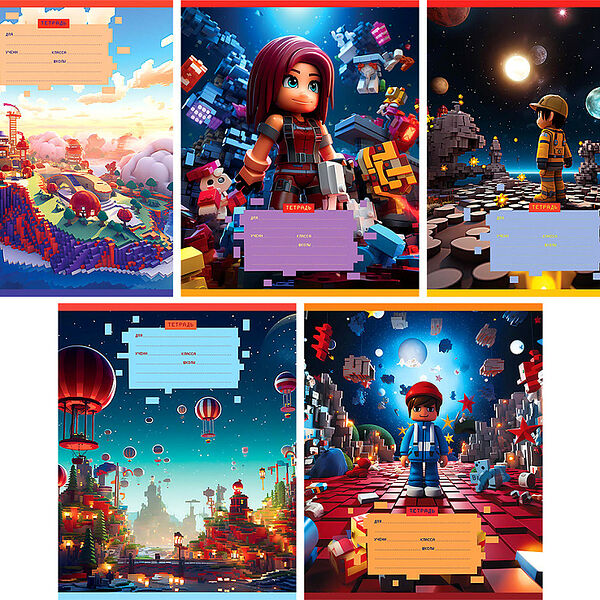 Тетрадь ученическая Рельеф-центр Bg Игрушечный мир мелованный картон клетка 18л 1 шт в ассортименте