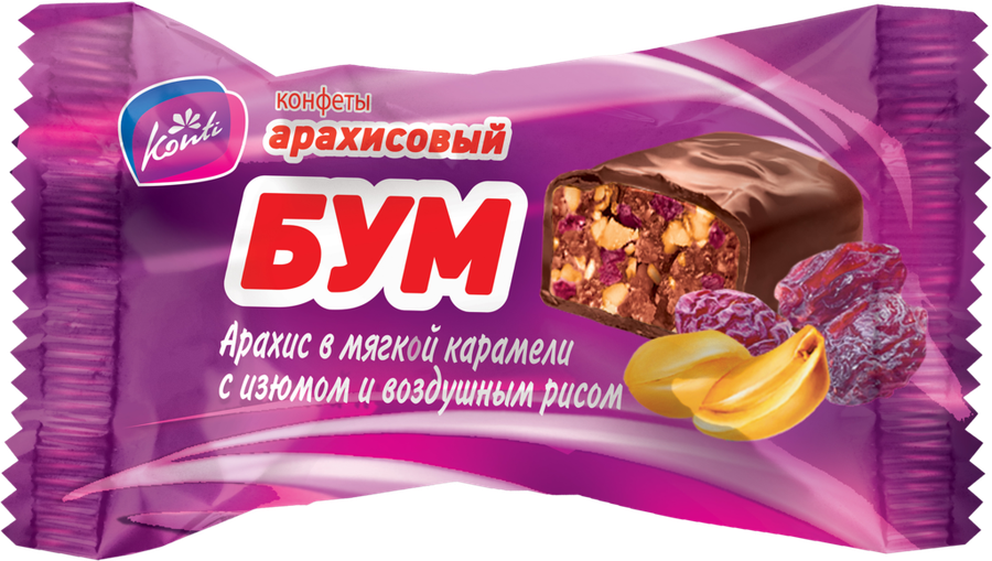 

Конфеты Konti Арахисовый Бум с изюмом и воздушным рисом вес