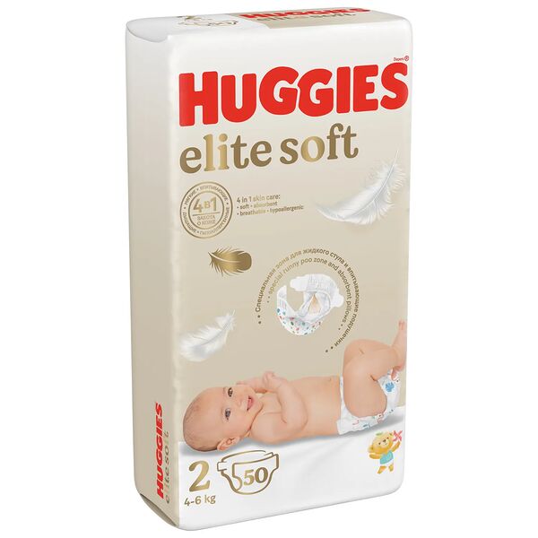 Подгузники Huggies Elite Soft размер 2 (4-6кг) 50шт
