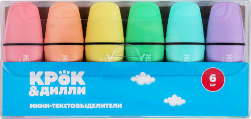 

Набор мини-текстовыделителей Крок&Дилли, 6 цветов