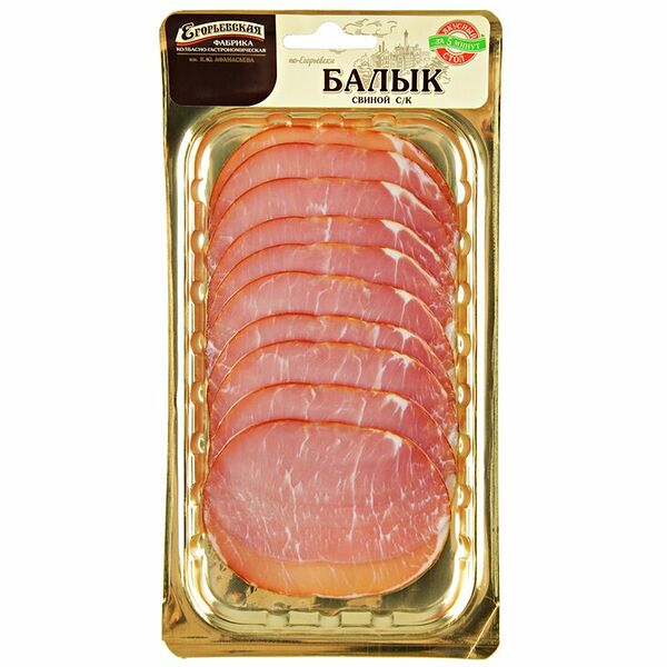 Балык свиной сырокопчёный Егорьевская КГФ нарезка, 115 г
