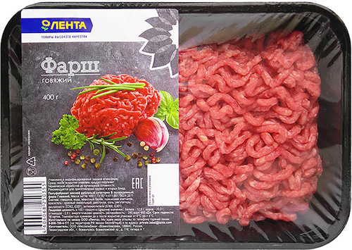 

Фарш говяжий Лента, 400г