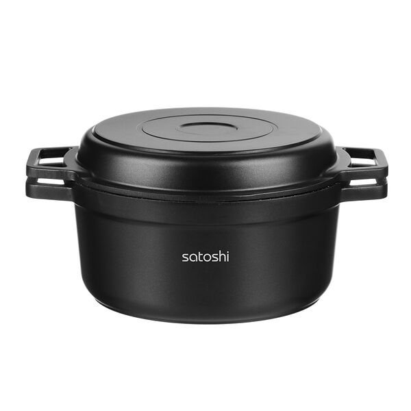 Satoshi cheget казан с крышкой-сковородой, литой, а/приг.покр.,2,6л, d20х9,5+3см, инд-я