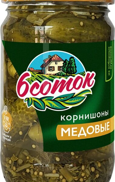 Огурцы 6 соток Корнишоны медовые 350мл